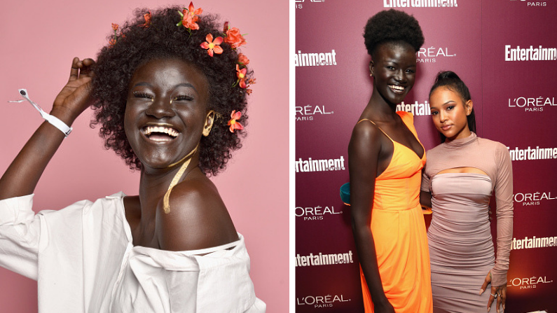 Khoudia Diop. (Kris Connor/Getty Images para Beautycon |Phillip Faraone/Getty Images para Entertainment Weekly)