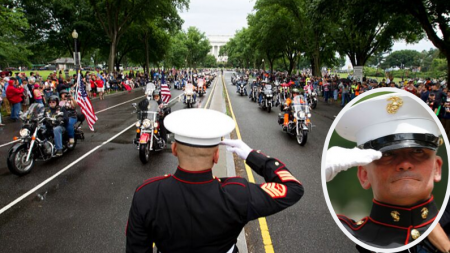 Marine soporta más de 3 horas con la muñeca quebrada para honrar a los soldados caídos
