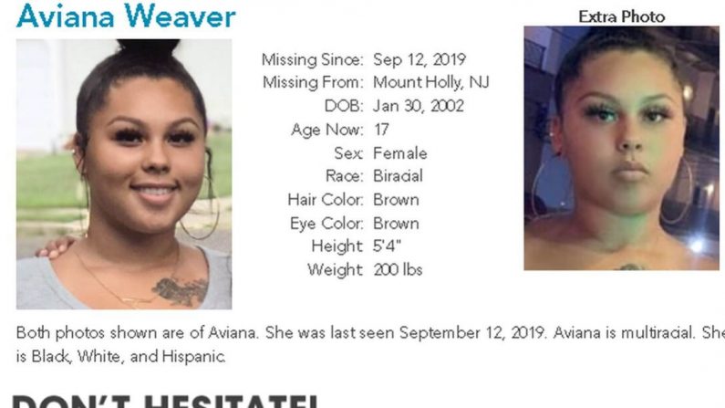La madre de una niña desaparecida de 17 años, Aviana Weaver, dijo que vio sus fotos publicadas en sitios web de tráfico sexual. (Centro Nacional para Niños Desaparecidos y Explotados)