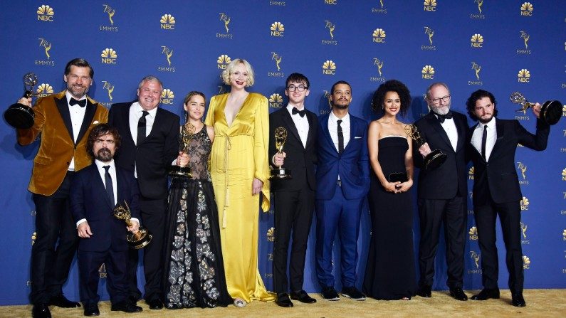 Elenco de Game of Thrones na entrega do Emmy em 2018 (Frazer Harrison/Getty Images)