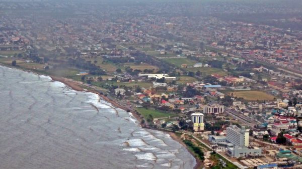 Vista aérea de Georgetown, capital da Guiana (Imagem de domínio público/Flickr)