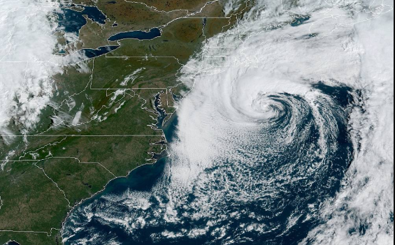 Ciclón en formación en la costa atlántica de Estados Unidos el 11 de octubre de 2019. (GOES/NOAA)