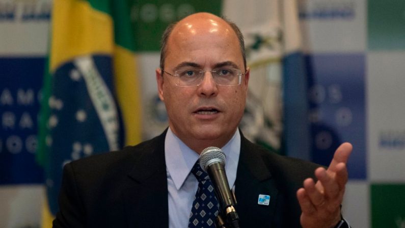 El gobernador de Río de Janeiro, Wilson Witzel, durante una conferencia de prensa en Río de Janeiro, Brasil, el 23 de septiembre de 2019. (MAURO PIMENTEL/AFP/Getty Images)
