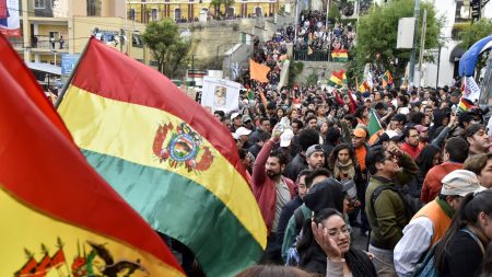 Bolivia: Derriban estatua de Hugo Chávez en medio de las protestas por presunto fraude electoral