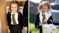 Mãe publica fotos antes e depois do primeiro dia de aula de sua filha e viraliza