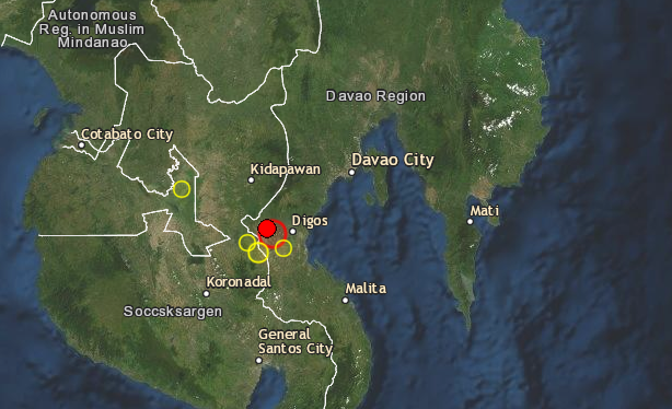 Epicentro del terremoto Filipinas el 29 de octubre a las 9:04, hora local (SCEM)