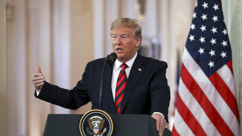 El presidente Donald Trump en una conferencia de prensa en la Sala Este de la Casa Blanca en Washington el 20 de septiembre de 2019. (Charlotte Cuthbertson/La Gran Época)
