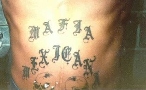 Tatuaje de un miembro de Mafia Mexicana (Wikimedia Commons)