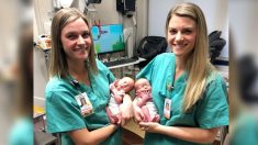 Enfermeras gemelas ayudan a dar a luz a gemelas idénticas en Georgia