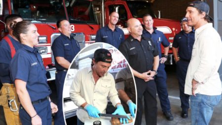 Matthew McConaughey dirige barbacoa para los bomberos de California que luchan contra los incendios
