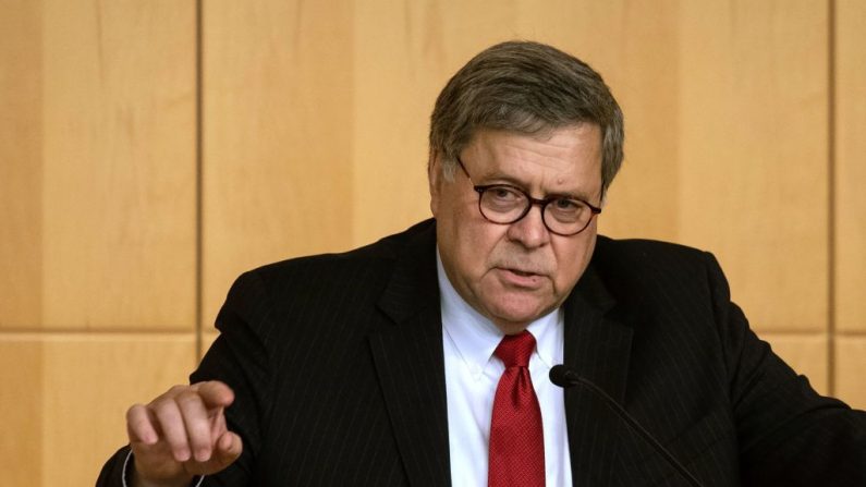 El fiscal general William Barr en Washington el 3 de octubre de 2019. (Nicholas Kamm/AFP a través de Getty Images)