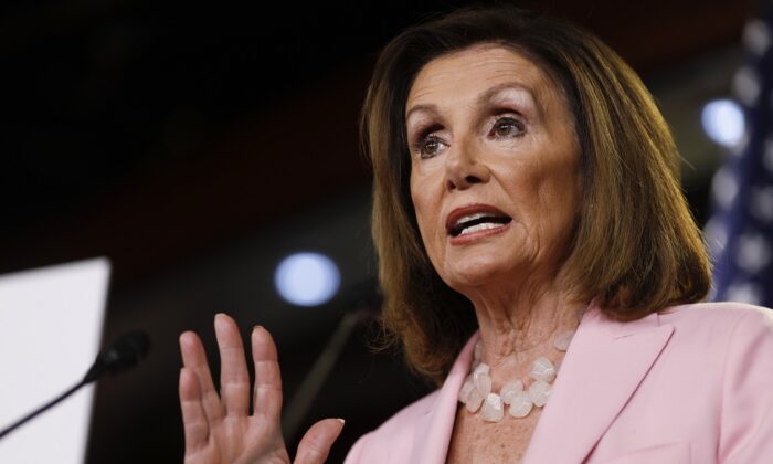 La presidenta de la Cámara de Representantes, Nancy Pelosi, demócrata de California, en Capitol Hill, Washington, el 12 de septiembre de 2019. (Tom Brenner / Getty Images)