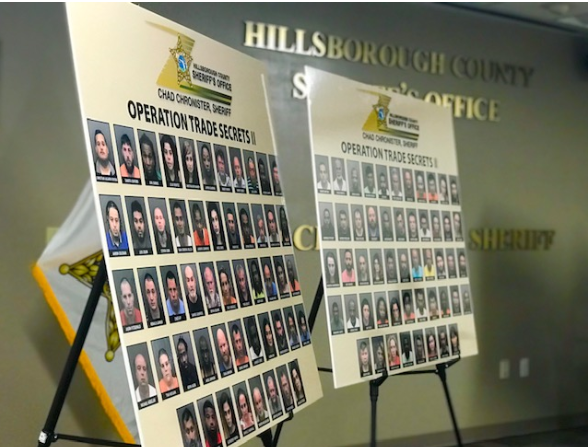 104 arrestados por la Oficina del Sheriff del Condado de Hillsborough en investigación de trata de personas . (Hillsborough County Sheriff’s Office)