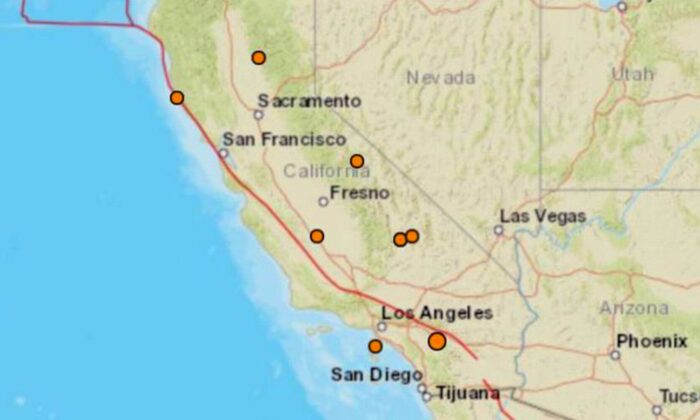 Nove terremotos atingem a Califórnia no Natal (USGS)