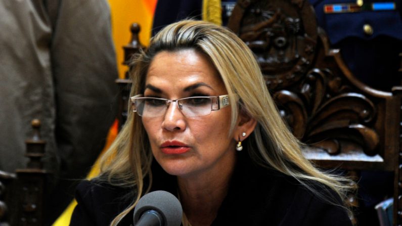La expresidente interina de Bolivia, Jeanine Añez. (Jorge Bernal/AFP/Getty Images)