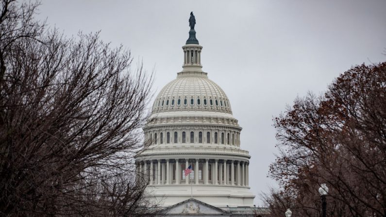 Cielo nublado sobre el Capitolio de Estados Unidos el 16 de diciembre de 2019 en Washington, DC. (Foto de Samuel Corum/Getty Images)