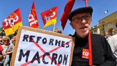 Una huelga masiva desafía la principal reforma de Macron