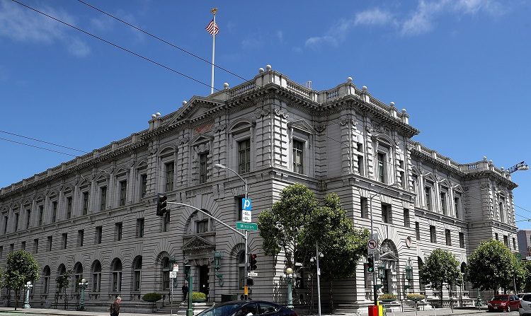 Una vista de la Novena Corte de Apelaciones del Circuito de los Estados Unidos en San Francisco el 12 de junio de 2017. (Justin Sullivan / Getty Images)
