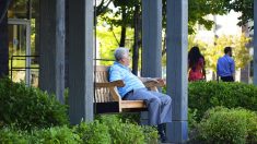 Mujer se inspira al ver a un anciano solitario y crea «bancos de charla» en los parques públicos