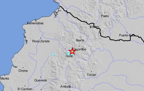 Sismo en Ecuador el 8 de diciembre de 2019 a las 3:56, hora local (USGS)