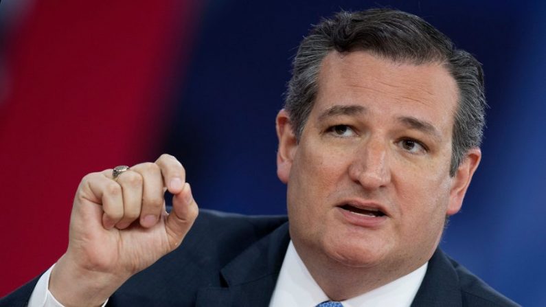 El senador Ted Cruz, republicano de Texas, habla durante la Conferencia de Acción Política Conservadora de 2018 en National Harbor en Oxon Hill, Maryland, el 22 de febrero de 2018. (Jim Watson/AFP/Getty Images)