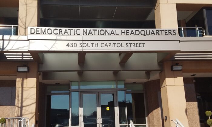 La sede del Comité Nacional Demócrata en Washington en enero de 2020. (Masooma Haq/The Epoch Times)

