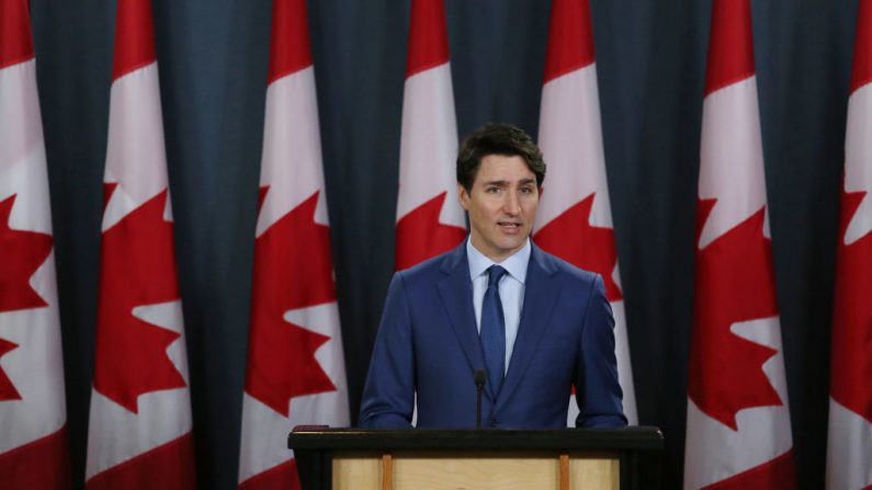 El primer ministro canadiense, Justin Trudeau, asiste a una conferencia de prensa el 7 de marzo de 2019 en Ottawa, Canadá. (Dave Chan / Getty Images)