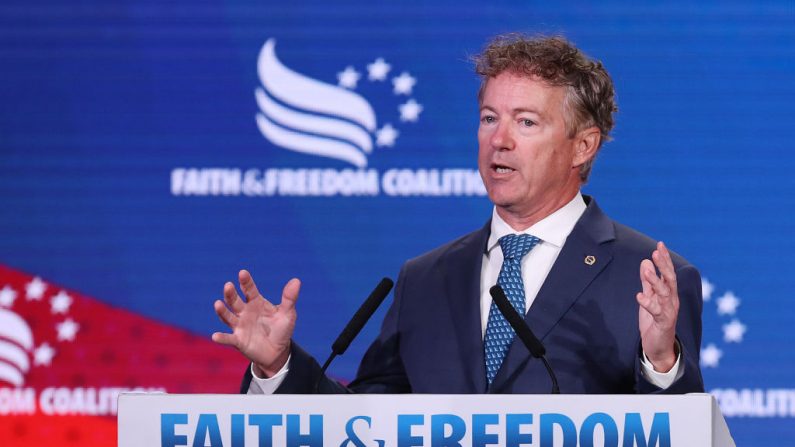 El senador Rand Paul (R-KY) da una Conferencia de Política Camino a la Mayoría de la Coalición de Fe y Libertad el 27 de junio de 2019 en Washington, DC. (Chip Somodevilla / Getty Images)