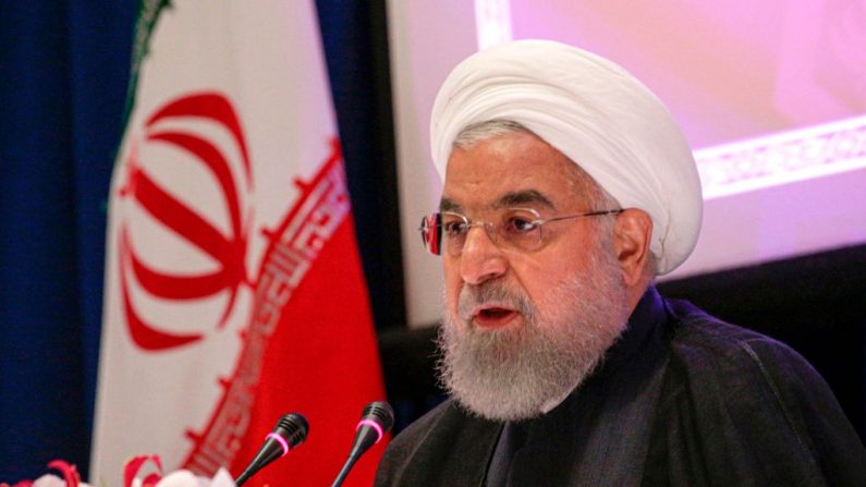 El presidente iraní, Hassan Rouhani, habla durante una conferencia de prensa en Nueva York (EE.UU.) el 26 de septiembre de 2019. (KENA BETANCUR / AFP / Getty Images)