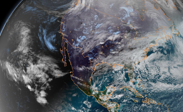 Imagen del stálite Nesdis/ NOAA de los cielos sobre Norteamérica el 10 de enero de 2020. (NOAA)