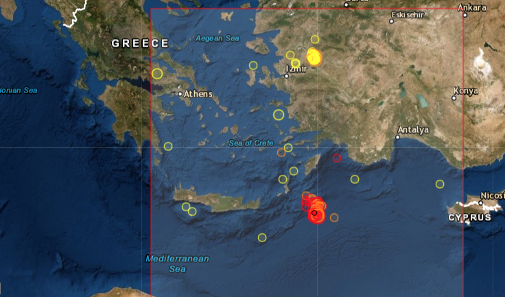 Seísmo de magnitud 5,3 en escala Richter sacude nuevamente isla griega de Kárpatos el 30 de enero de 2020. EMSC