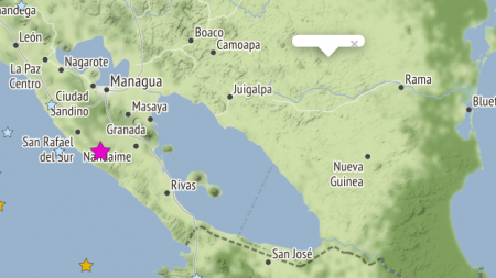 Sismo en Nicaragua de 5,5 grados sacude el sur de Managua con un movimiento profundo