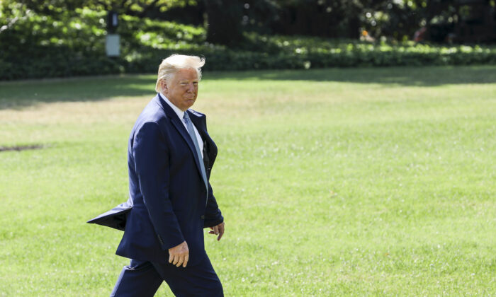 El presidente Donald Trump llega a la Casa Blanca el 4 de octubre de 2019. (Charlotte Cuthbertson/The Epoch Times)