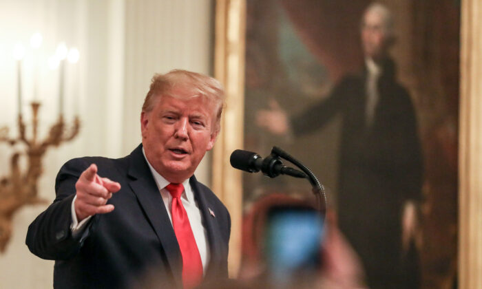 El presidente Donald Trump en la Casa Blanca en Washington el 24 de enero de 2020. (Charlotte Cuthbertson/The Epoch Times)