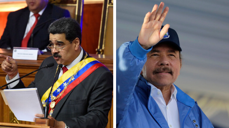 Nicolás maduro (izq) (Carolina Cabral/Getty Images)/Daniel Ortega (INTI OCON/AFP via Getty Images)