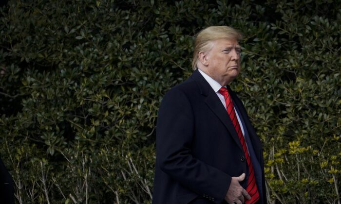 El presidente Donald Trump en el jardín sur de la Casa Blanca en Washington el 29 de enero de 2020. (Drew Angerer/Getty Images)