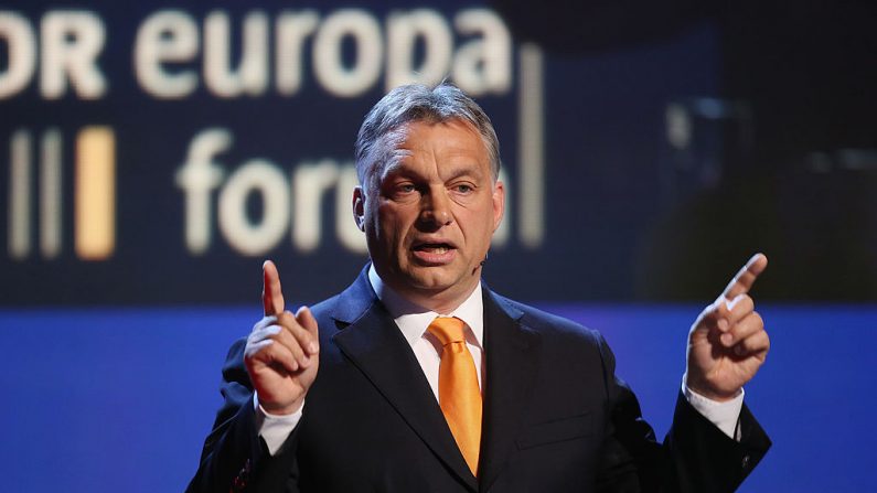 El Primer Ministro húngaro Viktor Orban habla en la reunión del Europaforum de la emisora alemana WDR en el Ministerio de Asuntos Exteriores el 8 de mayo de 2014 en Berlín, Alemania. (Imagen Sean Gallup/Getty Images)