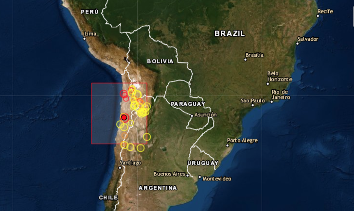 Un sismo de magnitud 5 se sintió el 11 de febrero de 2020 en las regiones de Antofagasta y Atacama, en el norte de Chile. (EMSC)