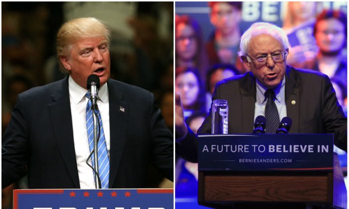 El presidente Donald Trump y el senador Bernie Sanders (I-Vt.) (Spencer Platt y Darren Hauck/Getty Images)