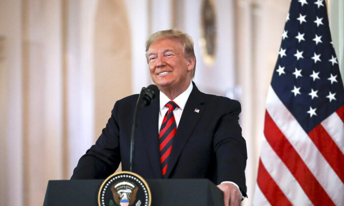 El presidente Donald Trump en una conferencia de prensa en el Salón Este de la Casa Blanca en Washington el 20 de septiembre de 2019. (Charlotte Cuthbertson/The Epoch Times)