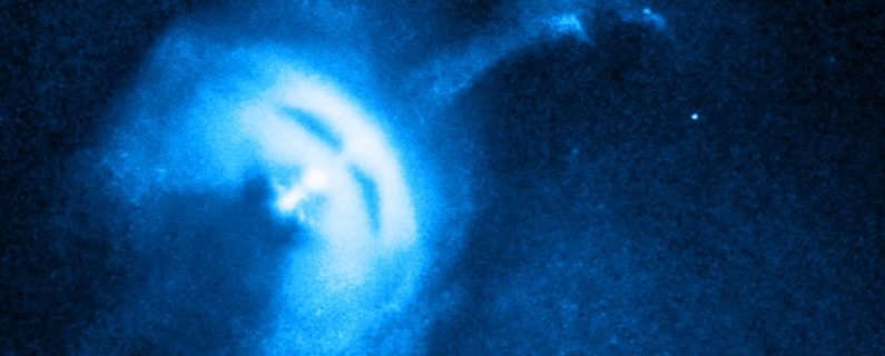 Imagen del Observatorio de Rayos X Chandra de la NASA muestra el pulsar Vela, una estrella de neutrones que se formó cuando una estrella masiva colapsó. (NASA)