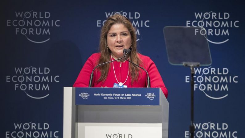En la imagen, laa directora del Foro Económico Mundial para Latinoamérica, Marisol Argueta de Barillas. EFE/Sebastião Moreira/Archivo
