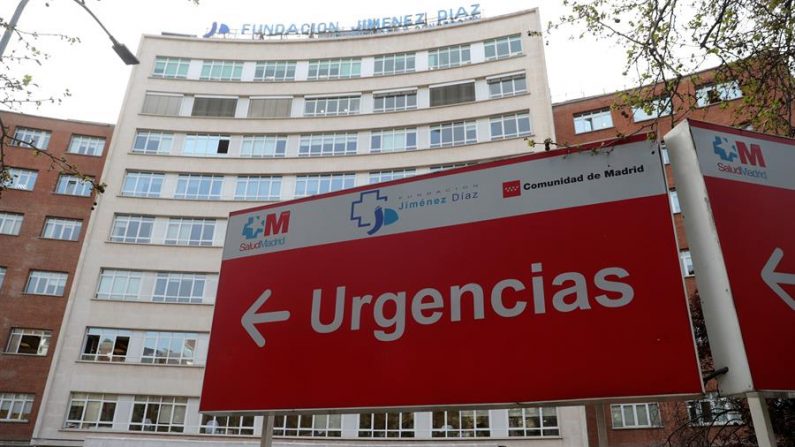 Vista del cartel de Urgencias del Hospital Universitario Fundación Jiménez Díaz de Madrid, España. EFE/ Juanjo Martín