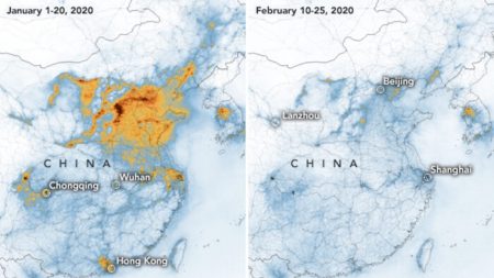 Imágenes de la NASA muestran descenso de la polución sobre China en medio del brote de coronavirus