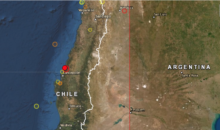 Un seísmo de magnitud 5,6 en la escala de Richter se sintió en la madrugada del 17 de marzo de 2020 en varias regiones de Chile, sin que se haya informado hasta el momento de víctimas o daños materiales. (EMSC)