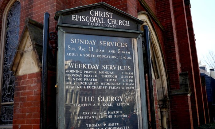 La Iglesia Episcopal de Cristo de Georgetown en Washington el 9 de marzo de 2020. (Win McNamee/Getty Images)