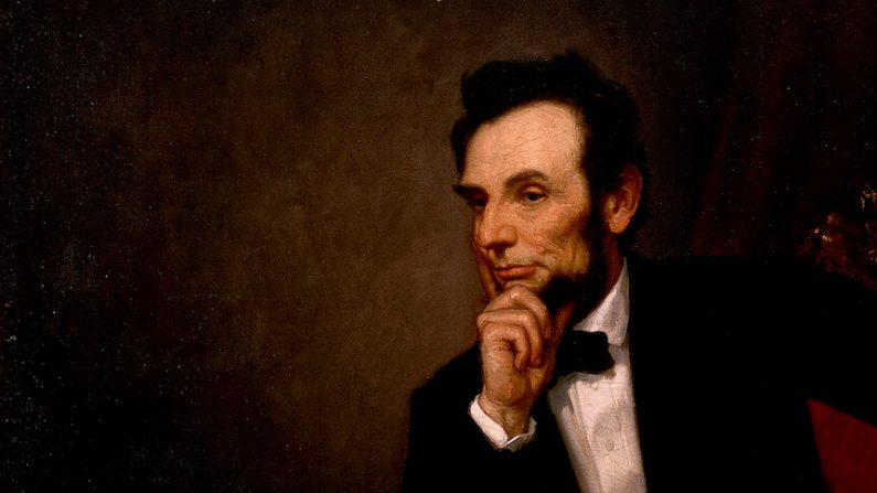 Un detalle de un retrato de Abraham Lincoln por George Peter Alexander Healy. (Dominio publico)