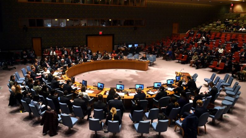 Una reunión del Consejo de Seguridad de las Naciones Unidas en la sede de la ONU el 12 de febrero de 2020 en la ciudad de Nueva York (EE.UU.). (JOHANNES EISELE/AFP vía Getty Images)