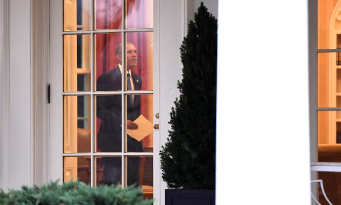 El Presidente Barack Obamaen la Oficina Oval de la Casa Blanca el 20 de enero de 2017. (JIM WATSON/AFP vía Getty Images)