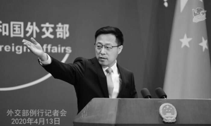El portavoz del Ministerio de Relaciones Exteriores de China, Zhao Lijan. (Captura de pantalla/Ministerio de Asuntos Exteriores de China)